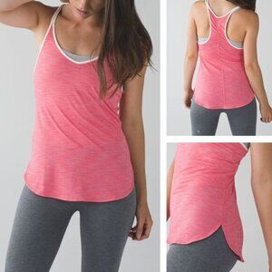 Lululemon What The Sport Singlet II  Heathered Pink Womens Size 0